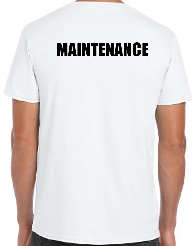 Custom Maintenance Shirts with back imprint