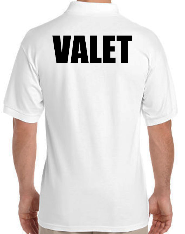 Personalized Valet Polos with back imprint