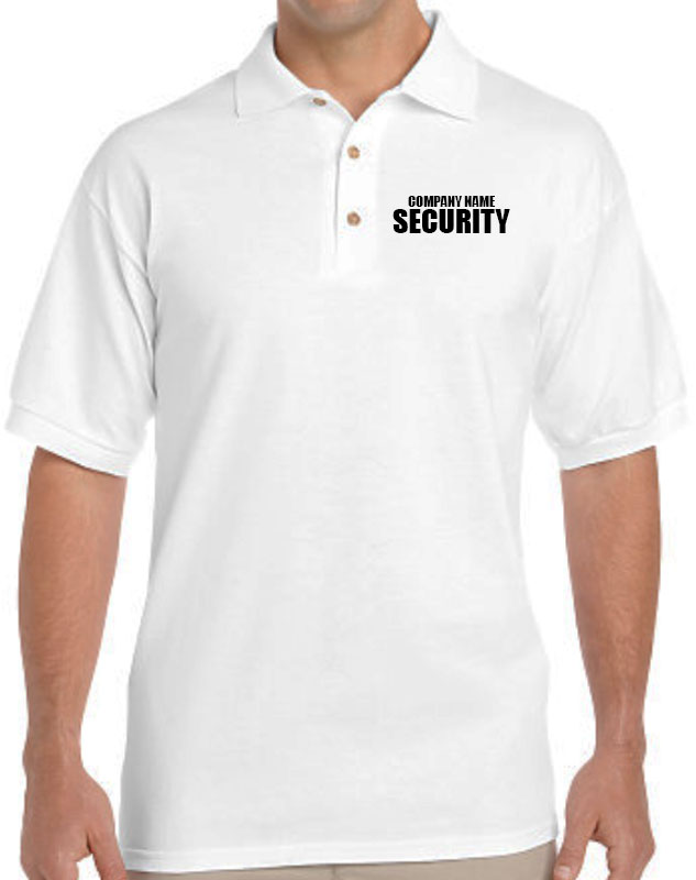 5XL Polo Shirt SECURITY on Front & LARGE on Back AND Both Sleeves S 