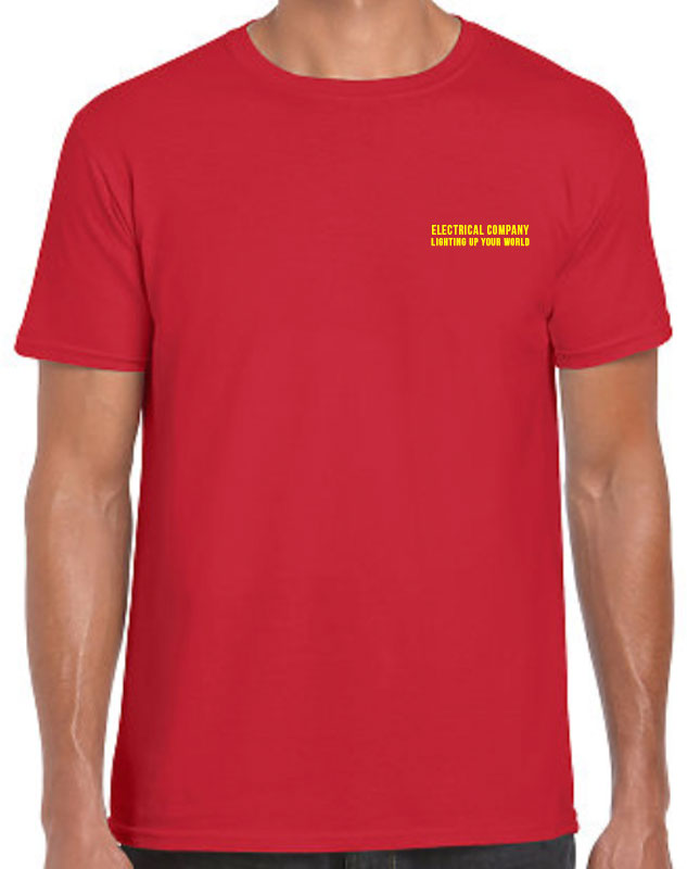 Electrical Company T-shirt front left chest
