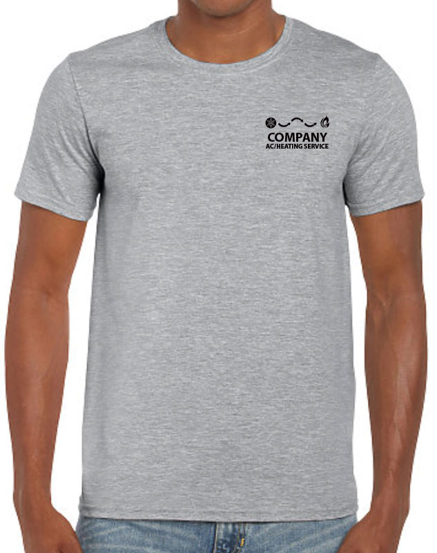 Professionally Designed HVAC Uniform Shirts front left imprint