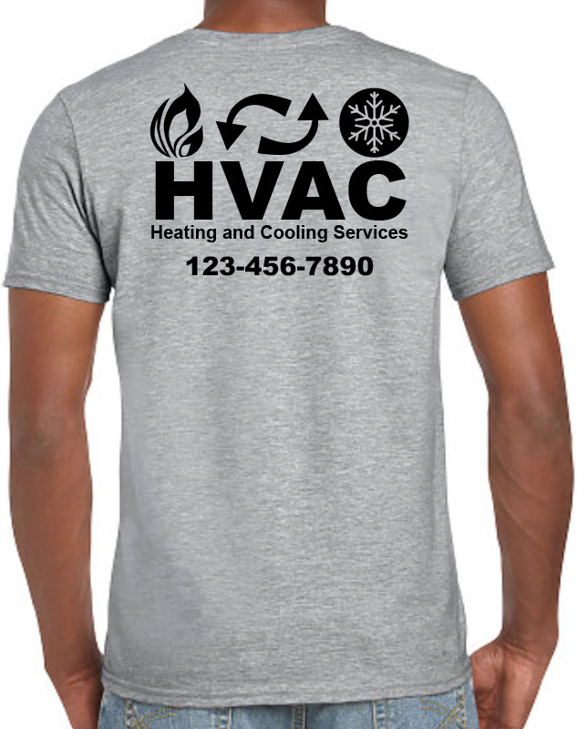 Heating & Air Conditioning Work Shirt with back imprint