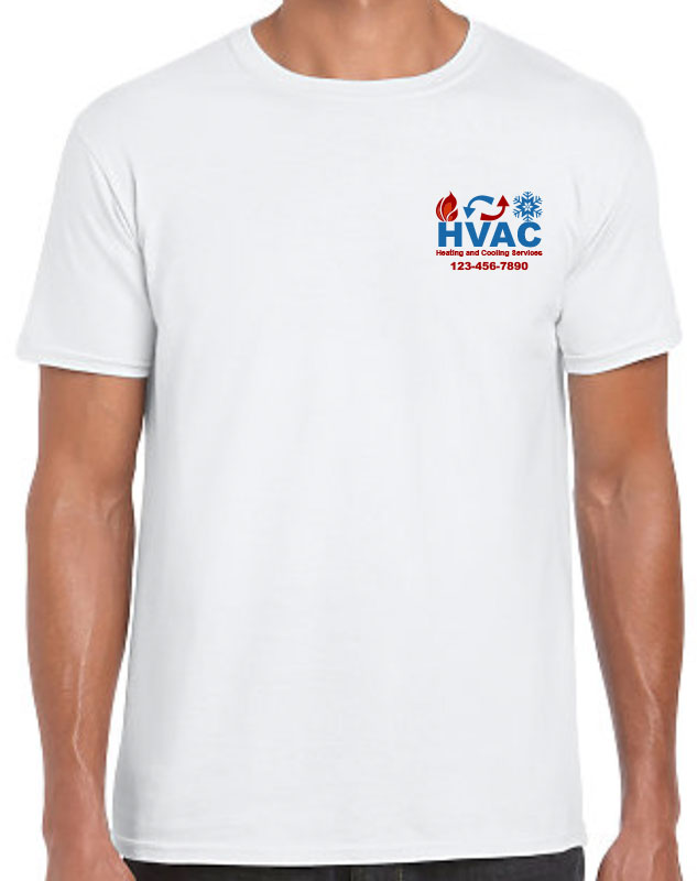 HVAC Work Uniform with Logo - Full Color with front left imprint
