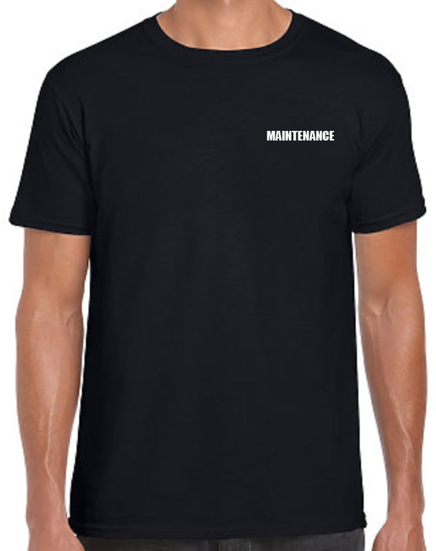Maintenance Staff T-Shirts with front left imprint