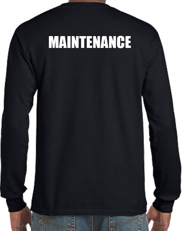 Maintenance Long Sleeve Shirts with back imprint