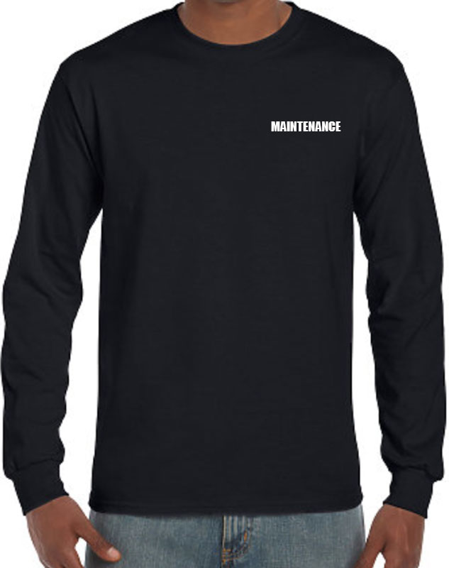 Maintenance Long Sleeve Shirts with front left imprint