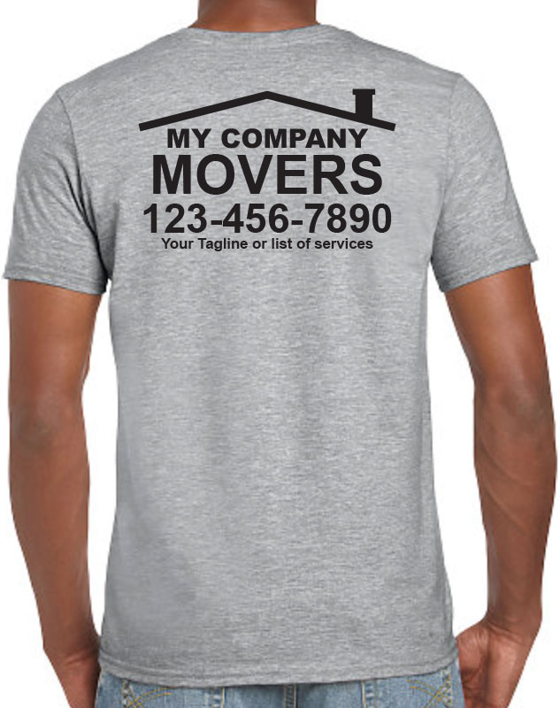 Personalized Shirts for Moving Company with back imprint