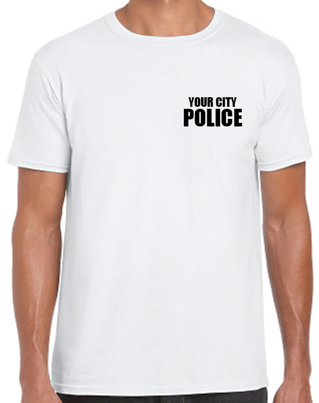 Personalized Police Work Uniforms front left imprint