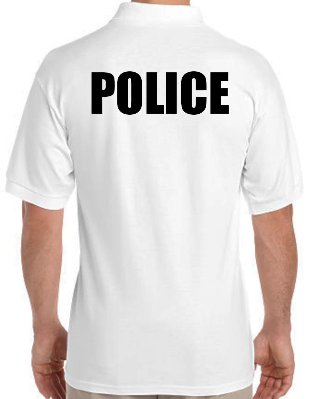 Personalized Police Polos back imprint