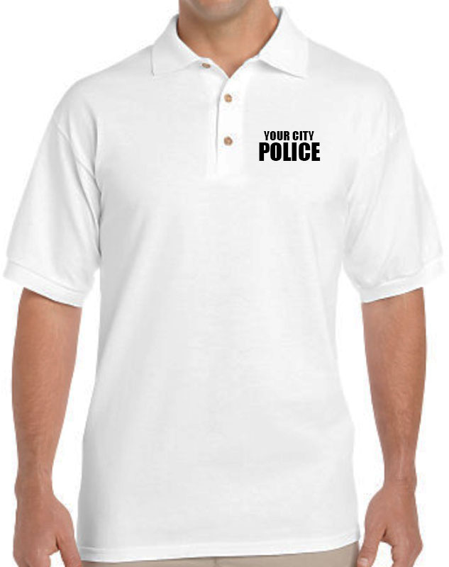 Personalized Police Polos front left imprint