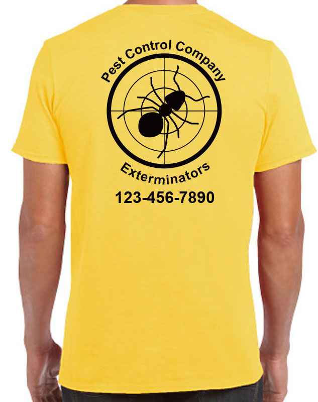 Pest Control Company Shirt back imprint