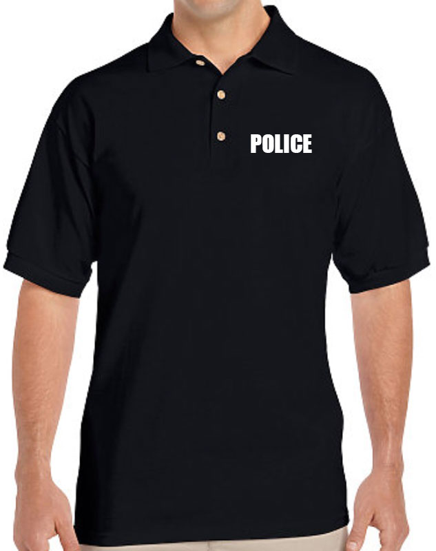 Police Polos front left imprint