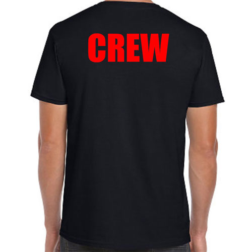 Black Crew shirts- Red Imprint