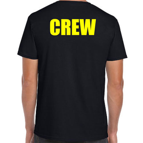 Black Crew Shirts with Yellow Imprint