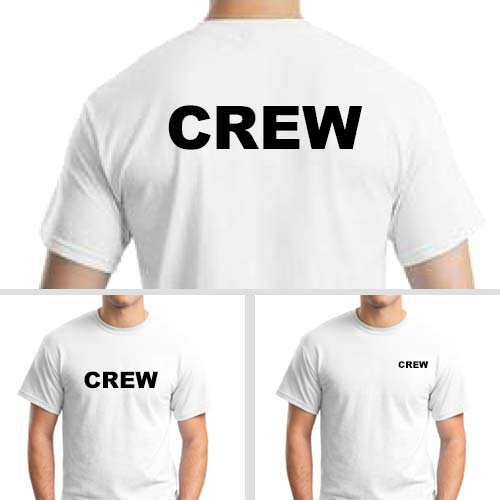 White Crew t-shirt with black print White Crew t-shirt with black print
