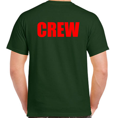 Green Crew shirts - Red Imprint