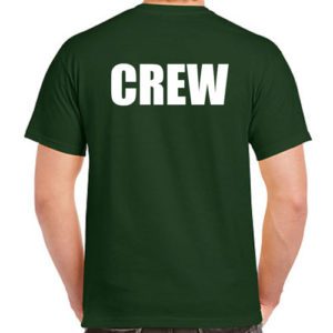 Green Crew shirts - White Imprint