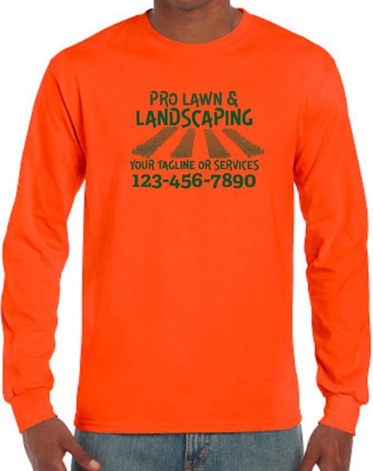 Long Sleeved Landscaping Shirts Orange