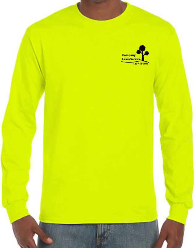 Long Sleeved Landscaping Shirts 121 with front left imprint