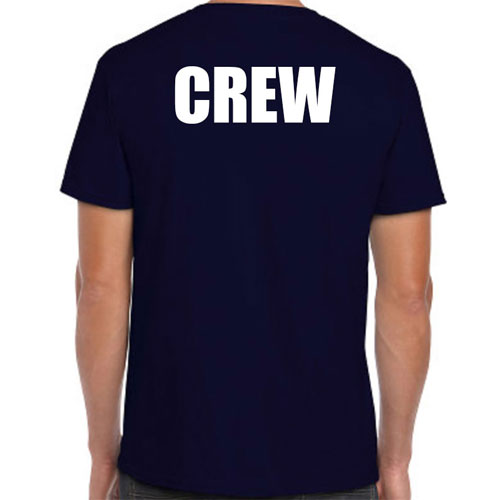 Blue Crew shirts- White Imprint