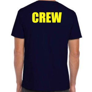 Blue Crew shirts- Yellow Imprint