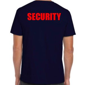 Navy Security T-Shirts with Red Print