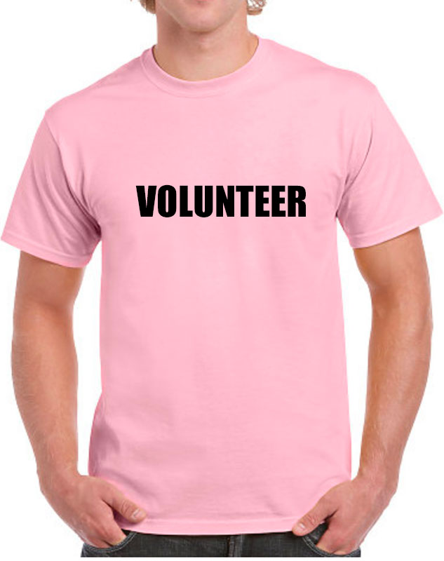 Pink Volunteer shirt black imprint