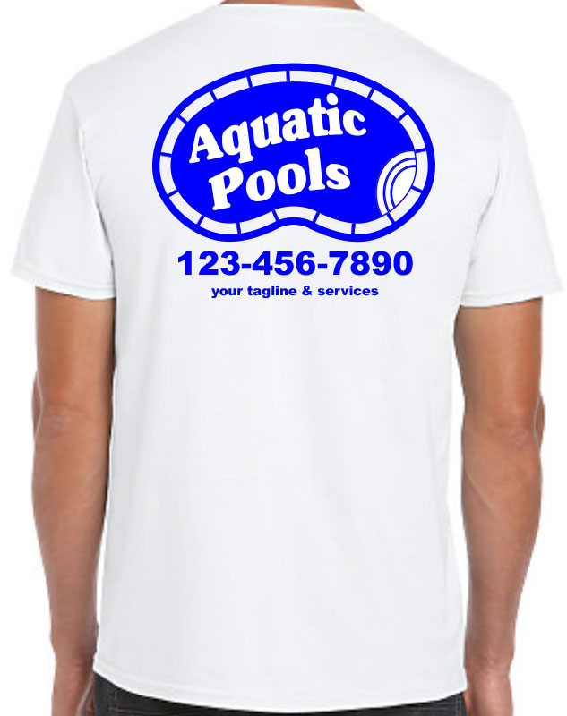 Pool Services Work T-Shirt back imprint