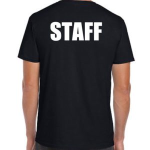 Black Staff T-Shirts with White Print