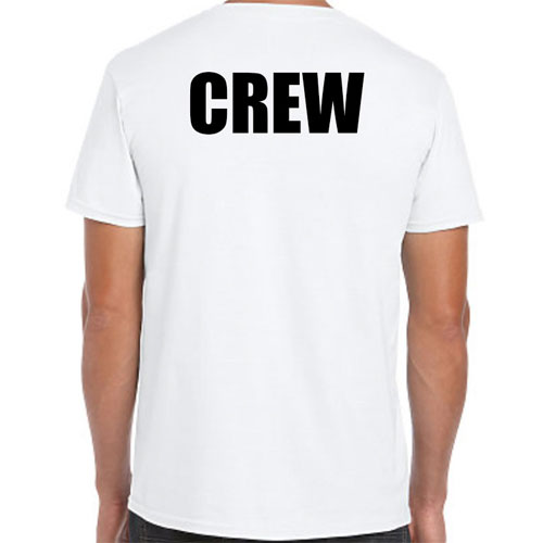 White Crew t-shirt with black print