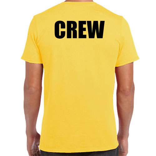 Yellow Staff T-Shirts with Black Print