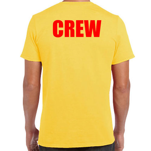 Yellow Crew shirts - Red Imprint