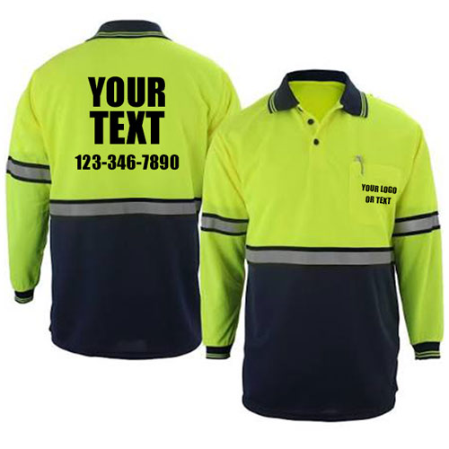 Custom Safety Long Sleeve Polos Safety Clothing