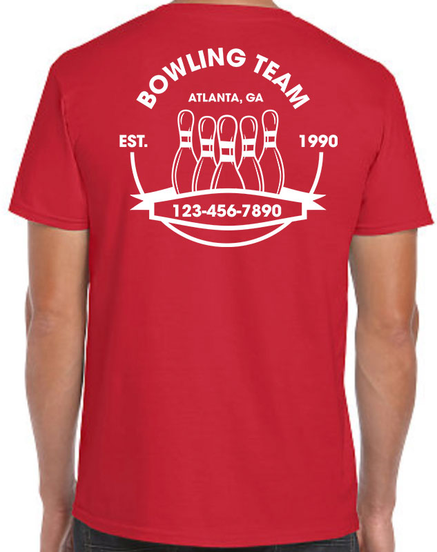 Bowling Team Uniforms Back Imprint