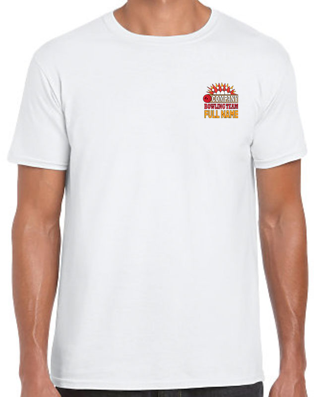 Custom Bowling Team Shirts Front Left Imprint