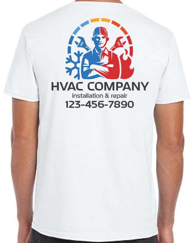HVAC Employee Work Shirt with back imprint