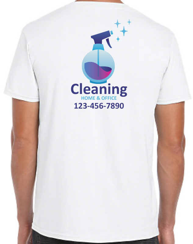 Cleaning Team Work Shirts back imprint