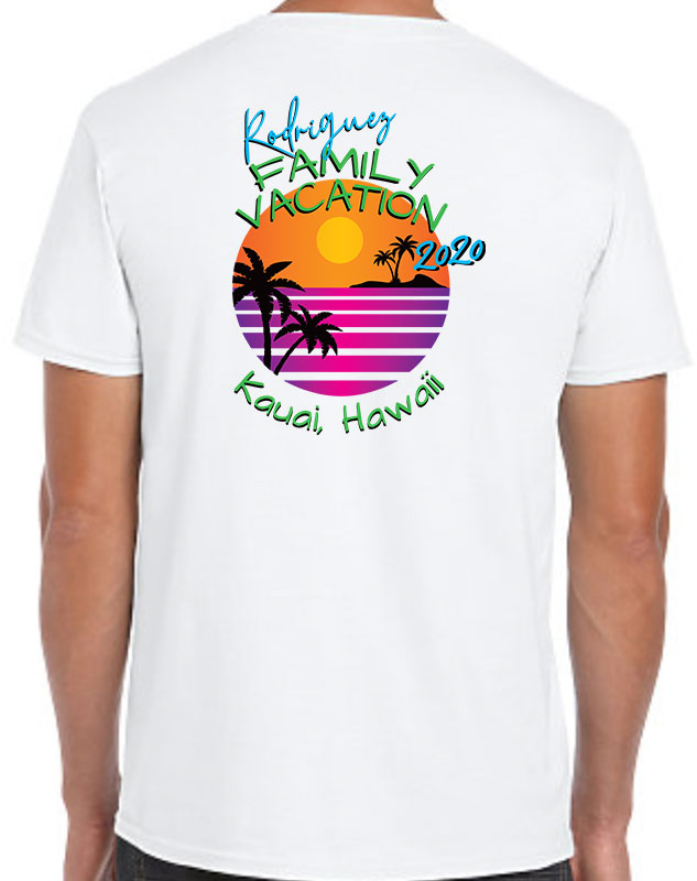 Tropical Family Vacation Shirts - Back Imprint