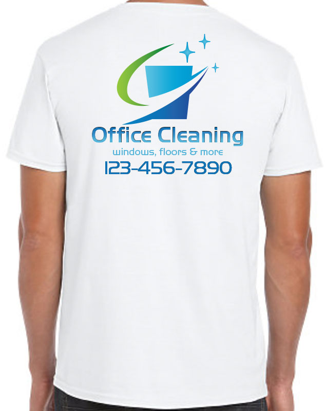Custom Office Cleaning Uniforms with back imprint