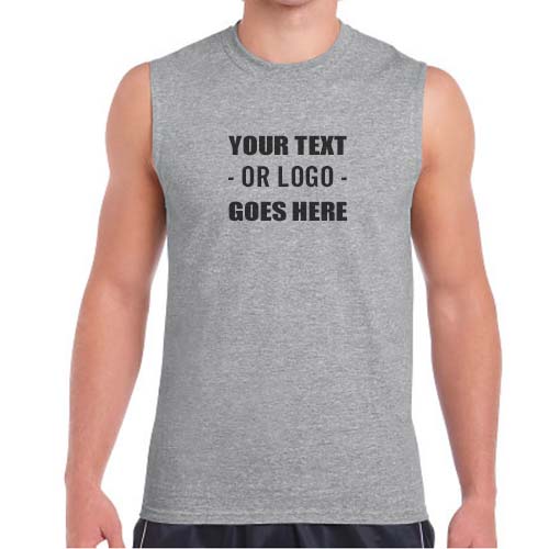 Custom Printed Mens Sleeveless T-Shirt: Personalized Shirts for Men