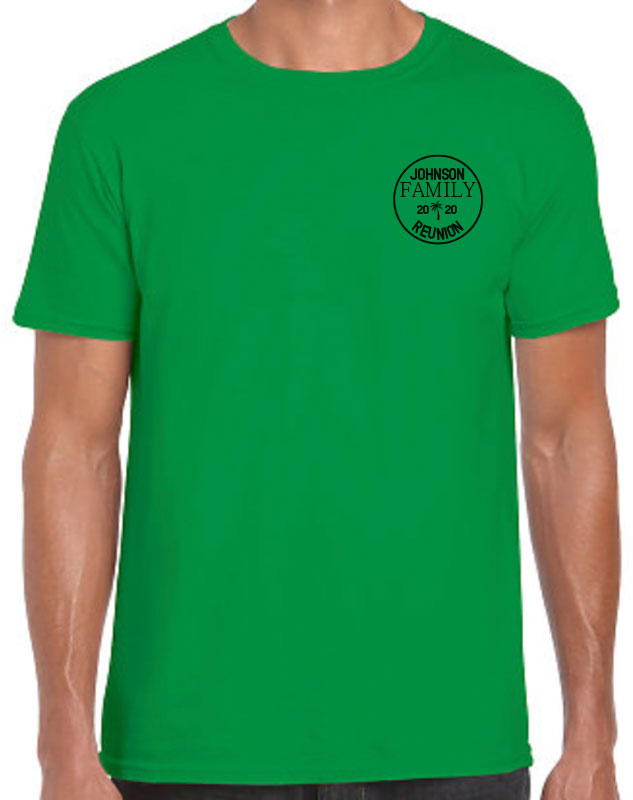 Personalized Family Reunion Shirts - Front Left Imprint