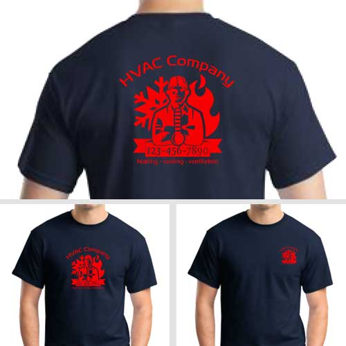 hvac-512 HVAC Work Shirts with Technician Logo