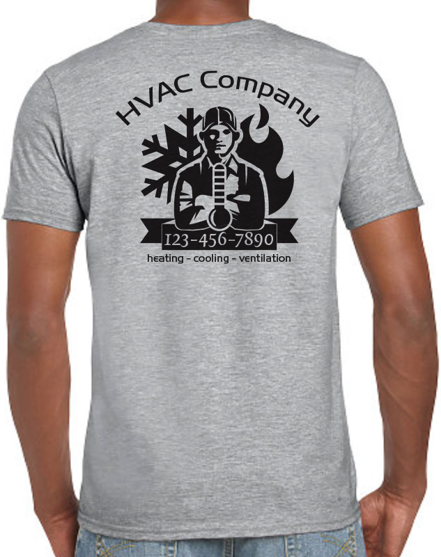 HVAC Work Shirts with Thermometer Logo with back imprint