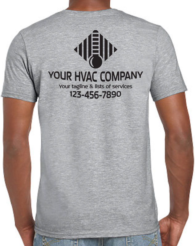 HVAC Work Shirts with Thermometer Logo with back imprint