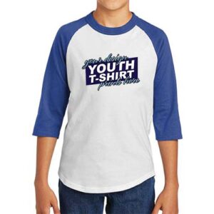 Custom Raglan Youth Shirts - Upload Your Own Logo