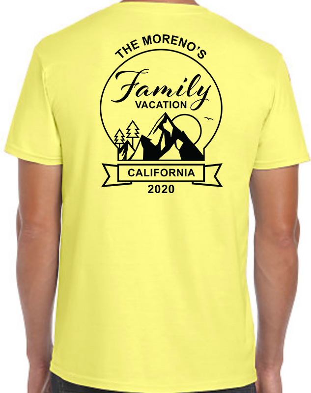 California Family Trip T-Shirts - Back Imprint