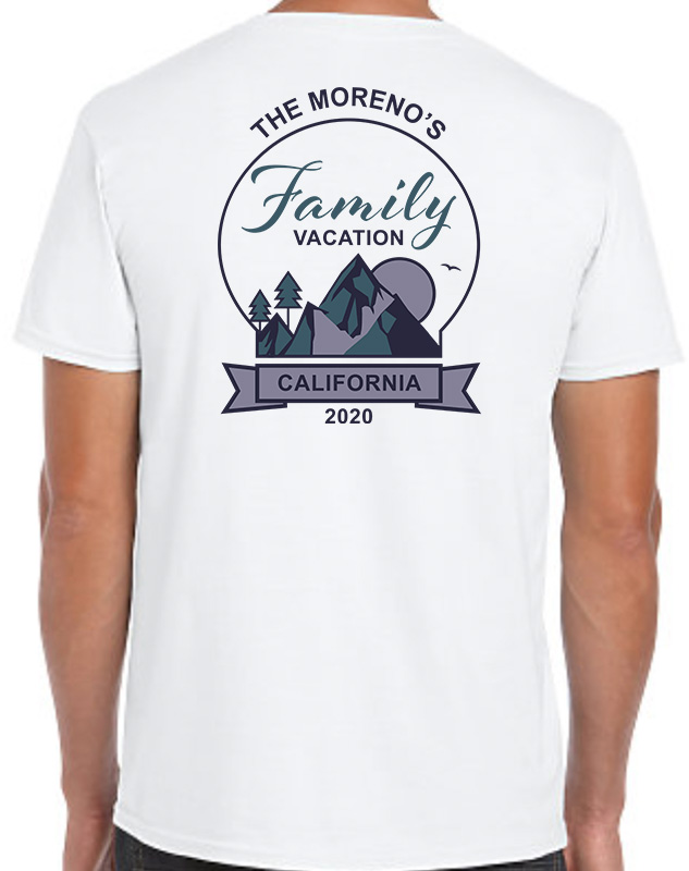 California Family Vacation Shirts - Back Imprint