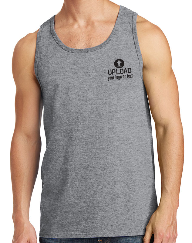Customized Tanks Tops for Men with front left imprint
