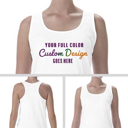 Customized Ladies Racerback Tanks - Upload Your Own Logo Shirts