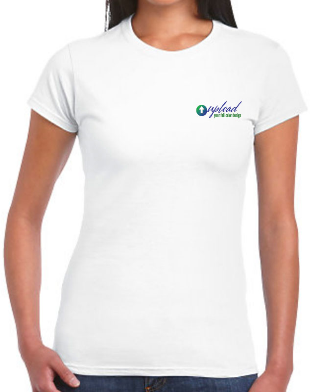 Personalized Softstyle Ladies Tees with front left imprint